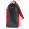 Chanel  Vintage handbag  in red canvas  and black leather - Detail D7 thumbnail