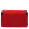 Chanel  Vintage handbag  in red canvas  and black leather - Detail D8 thumbnail