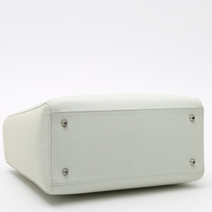 Dior  Lady Dior handbag  in green canvas  and green crocodile - Detail D5