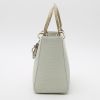 Dior  Lady Dior handbag  in green canvas  and green crocodile - Detail D7 thumbnail