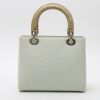 Dior  Lady Dior handbag  in green canvas  and green crocodile - Detail D8 thumbnail