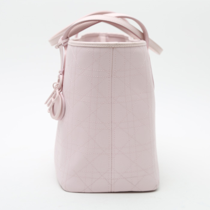 Shopping bag Dior  Shopping in tela rosa e pelle rosa - Detail D6