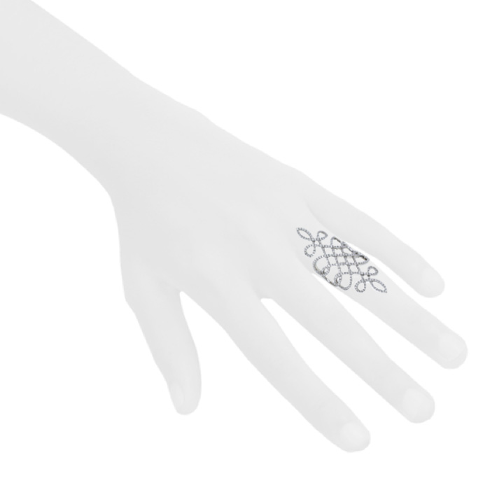 Bague Messika Promess grand modèle en or blanc et diamants - Detail D1