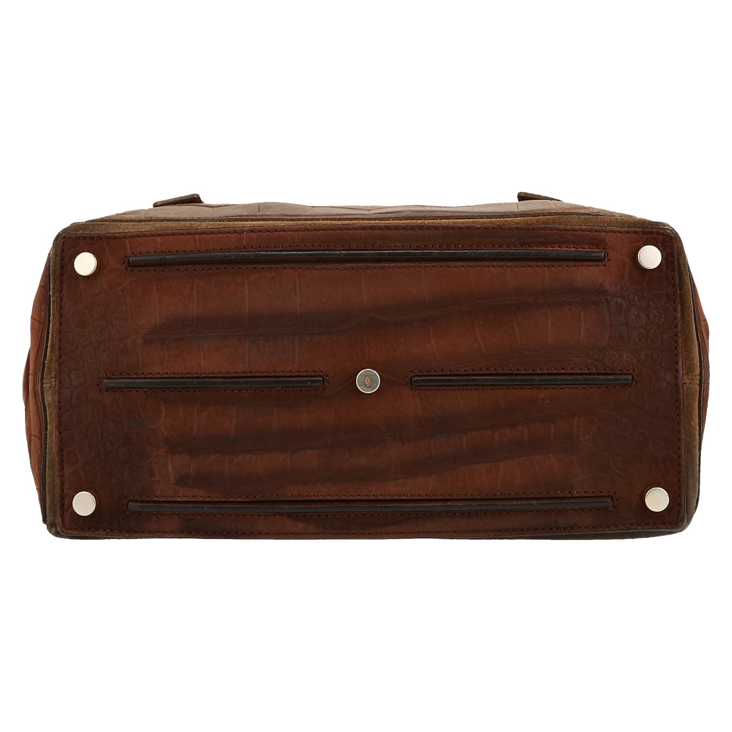 Borsa Saint Laurent  Muse Two modello medio  in pelle marrone e camoscio marrone - Detail D1