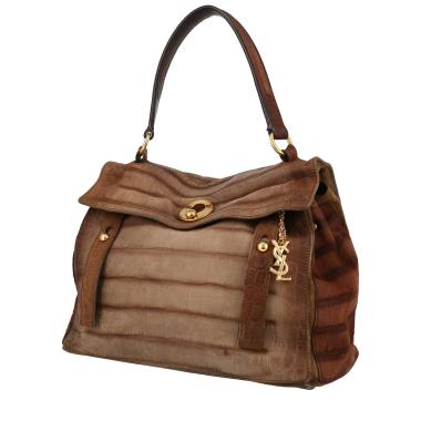 YVES SAINT LAURENT Muse II bag in brown leather with crocodile pattern -  VALOIS VINTAGE PARIS