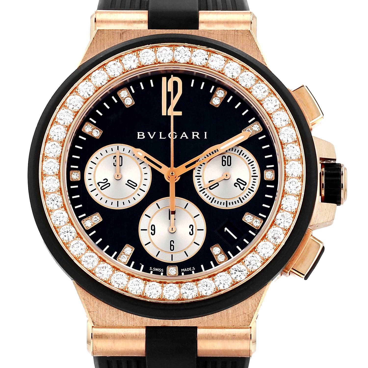 Montre Bulgari Diagono Chrono en or rose Ref: Bulgari - L079 Vers