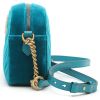 Gucci  GG Marmont Camera shoulder bag  in blue quilted velvet - Detail D6 thumbnail