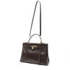 Hermès  Kelly 32 cm handbag  in chocolate brown box leather - Detail D9 thumbnail