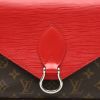 Bolso de mano Louis Vuitton  Saint Michel en lona Monogram marrón y cuero Epi rojo - Detail D1 thumbnail