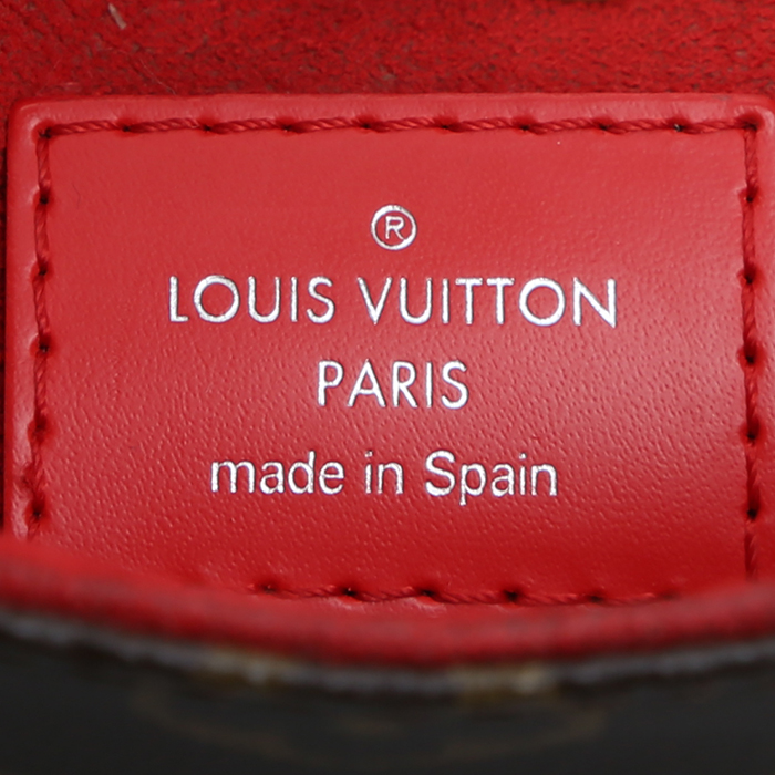Louis Vuitton  Saint Michel handbag  in brown monogram canvas  and red epi leather - Detail D4