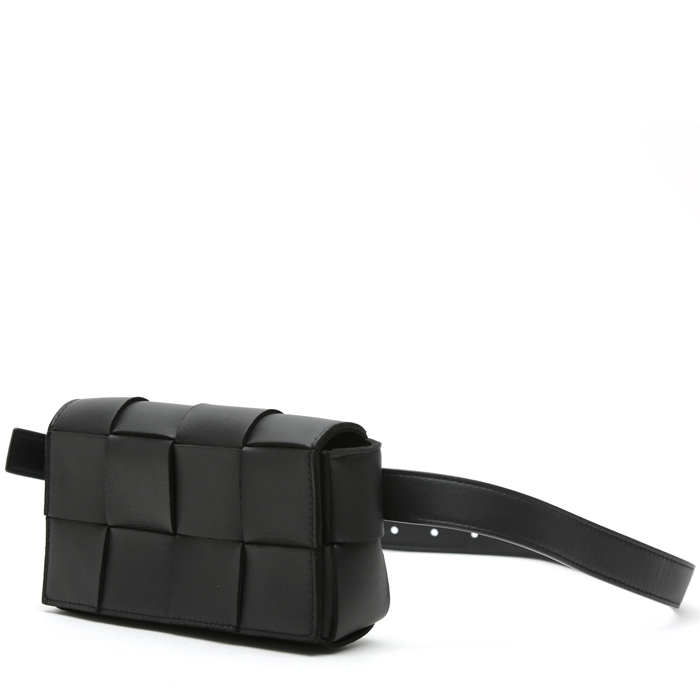 Bolsito de mano Bottega Veneta  Cassette en cuero intrecciato negro - Detail D2