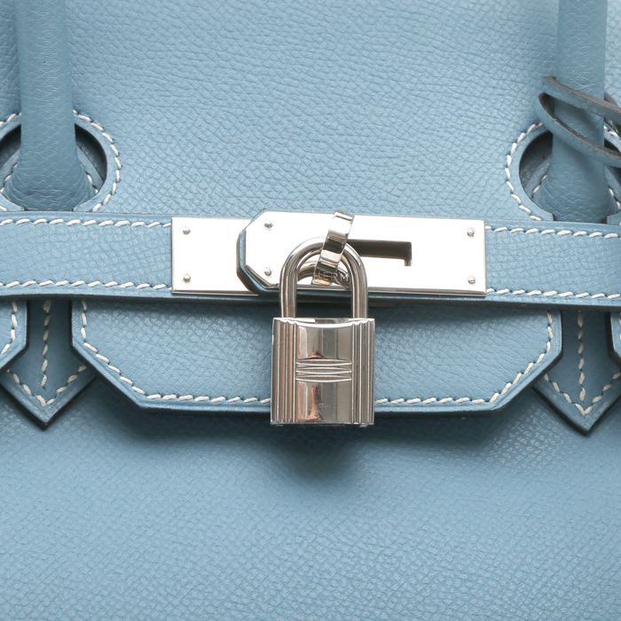 Hermès  Birkin 35 cm handbag  in blue jean epsom leather - Detail D1