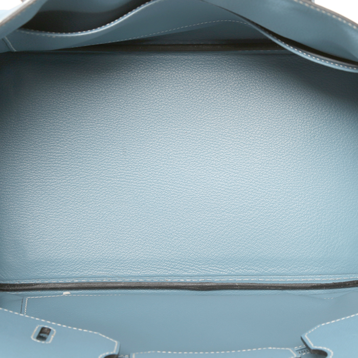 Bolso de mano Hermès  Birkin 35 cm en cuero epsom azul - Detail D2