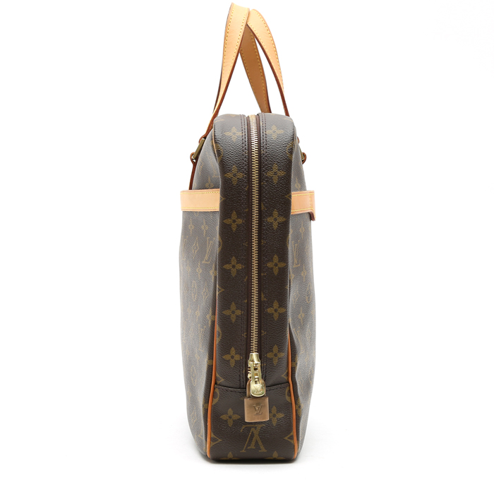 Porte-documents Louis Vuitton  Pegase en toile monogram marron et cuir naturel - Detail D6