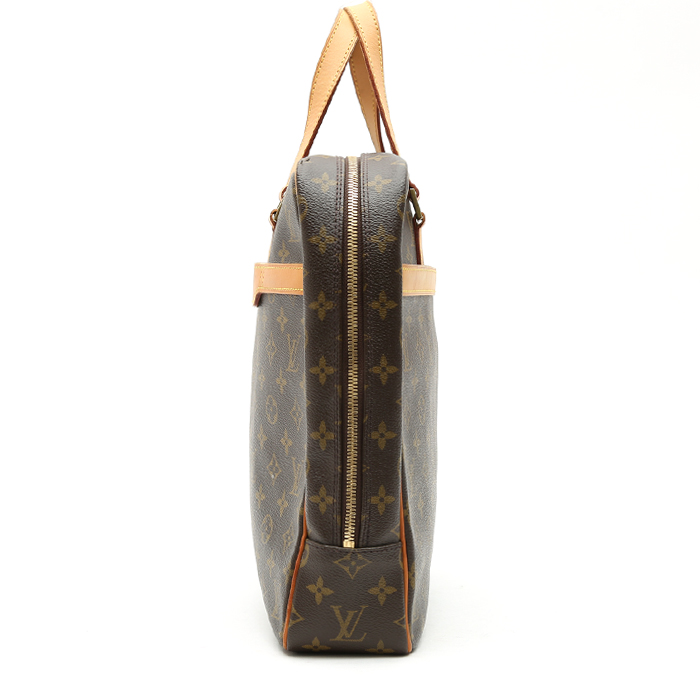 Porte-documents Louis Vuitton  Pegase en toile monogram marron et cuir naturel - Detail D7