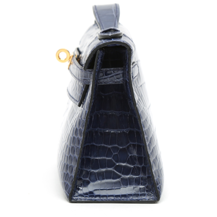 Pochette Hermès  Kelly - Clutch en alligator Bleu Saphir - Detail D6