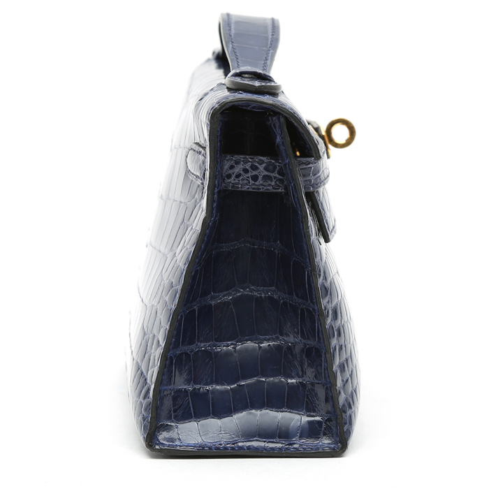 Hermès  Kelly - Clutch pouch  in Sapphire Blue alligator - Detail D7