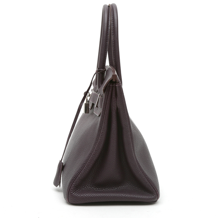 Sac à main Hermès  Birkin 30 cm en cuir togo violet Raisin - Detail D5