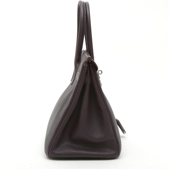 Sac à main Hermès  Birkin 30 cm en cuir togo violet Raisin - Detail D6