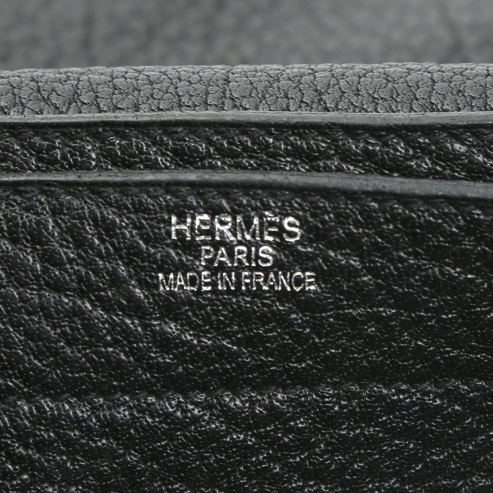 Borsa portadocumenti Hermès  Sac à dépêches in pelle bisonte nera - Detail D4