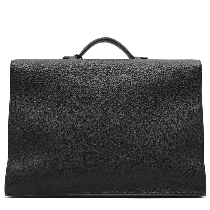 Hermès  Sac à dépêches briefcase  in black buffalo leather - Detail D8