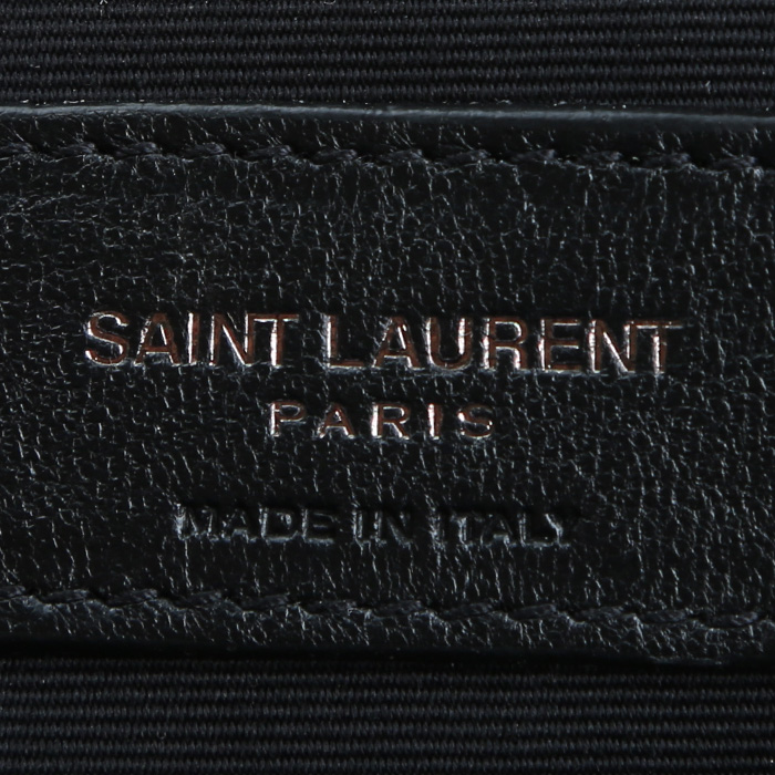 Bolso bandolera Saint Laurent  Loulou Puffer modelo pequeño  en cuero acolchado negro - Detail D3