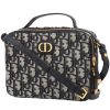 Dior  Box 30 Montaigne handbag  in navy blue monogram canvas Oblique  and navy blue leather - 00pp thumbnail