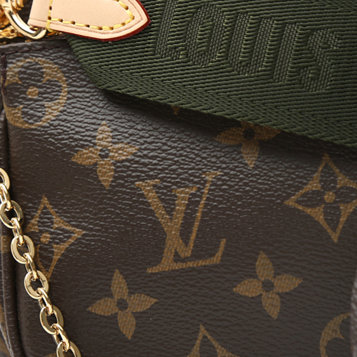 Sac/pochette Louis Vuitton  Multi-Pochette Accessoires en toile monogram marron et cuir naturel - Detail D1
