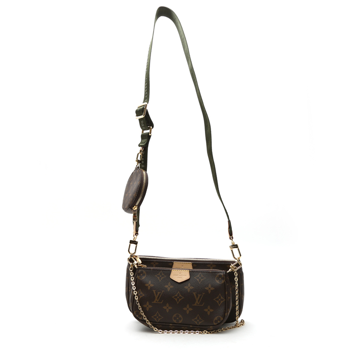 Bolso/bolsito Louis Vuitton  Multi-Pochette Accessoires en lona Monogram marrón y cuero natural - Detail D2