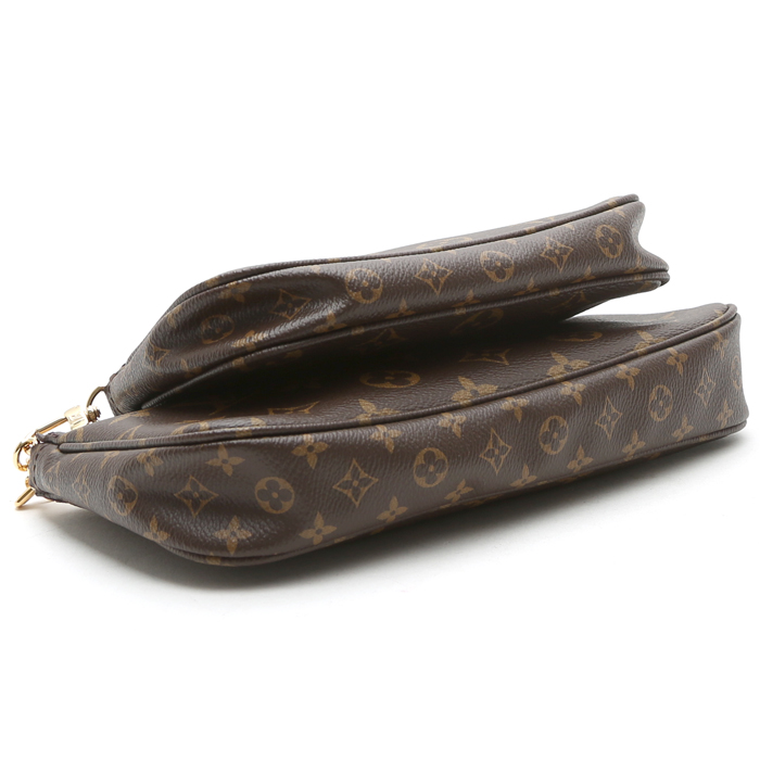 Louis Vuitton  Multi-Pochette Accessoires handbag/clutch  in brown monogram canvas  and natural leather - Detail D5