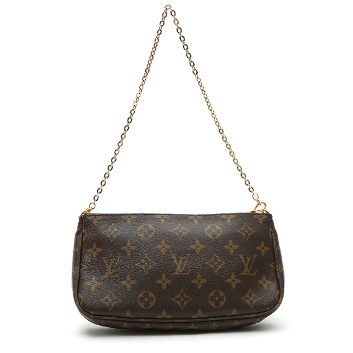 Bolso/bolsito Louis Vuitton  Multi-Pochette Accessoires en lona Monogram marrón y cuero natural - Detail D8