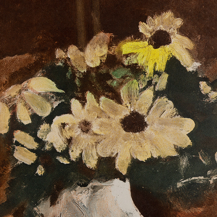 Georges Braque (1882-1963) Vase de fleurs jaunes - 1960, Etching in colors on paper - Detail D1