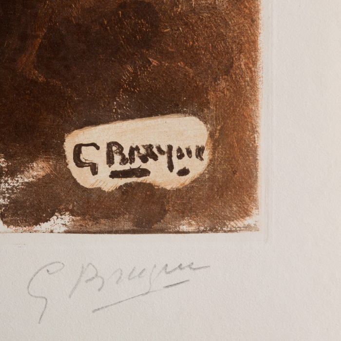 Georges Braque (1882-1963) Vase de fleurs jaunes - 1960, Eau-forte en couleurs sur papier - Detail D2