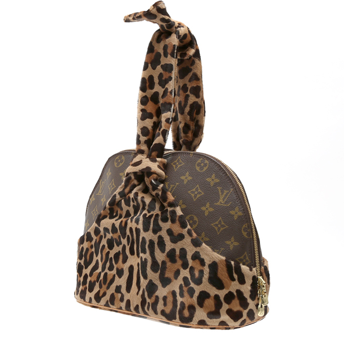 Louis Vuitton  Alma Editions Limitées  Azzedine Alaia Collaboration Centenaire handbag  foal  and brown monogram canvas - Detail D2