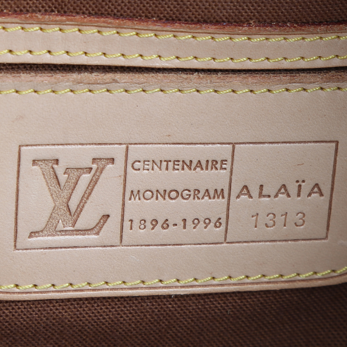 Sac à main Louis Vuitton  Alma Editions Limitées Azzedine Alaia Collaboration Centenaire en poulain et toile monogram marron - Detail D4