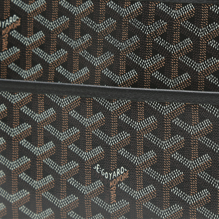 Goyard Jouvence pouch in black Goyard canvas and black leather - Detail D1