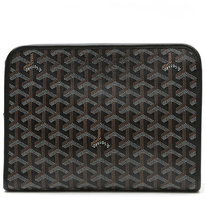 Goyard Jouvence pouch in black Goyard canvas and black leather - Detail D8