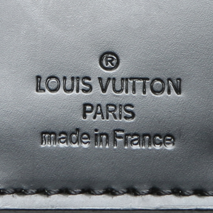 Porta-documentos Louis Vuitton  Porte documents Voyage en lona a cuadros gris y cuero negro - Detail D3