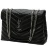 Borsa a tracolla Saint Laurent  Loulou in pelle trapuntata a zigzag nera - 00pp thumbnail