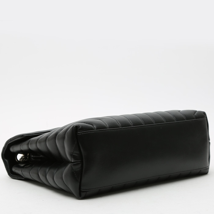 Borsa a tracolla Saint Laurent  Loulou in pelle trapuntata a zigzag nera - Detail D4