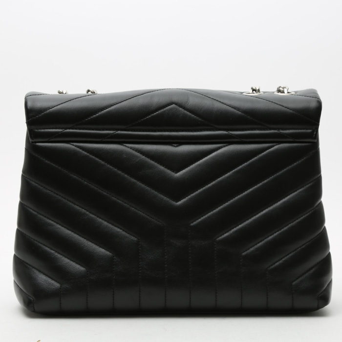 Borsa a tracolla Saint Laurent  Loulou in pelle trapuntata a zigzag nera - Detail D7