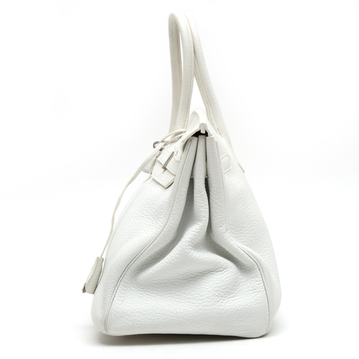 Hermès  Birkin 35 cm handbag  in white togo leather - Detail D6