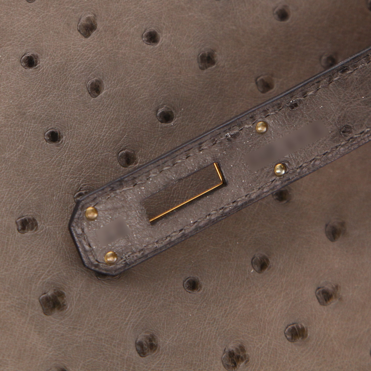 Bolso Hermès Birkin de 30 cm de piel de avestruz en color Graphite - Detail D4