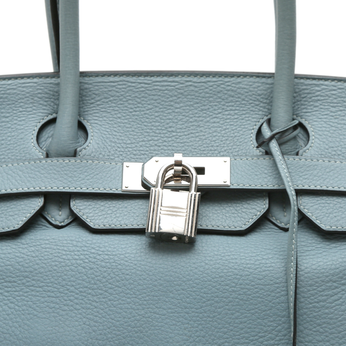 Sac à main Hermès  Birkin Shoulder en cuir togo bleu - Detail D1