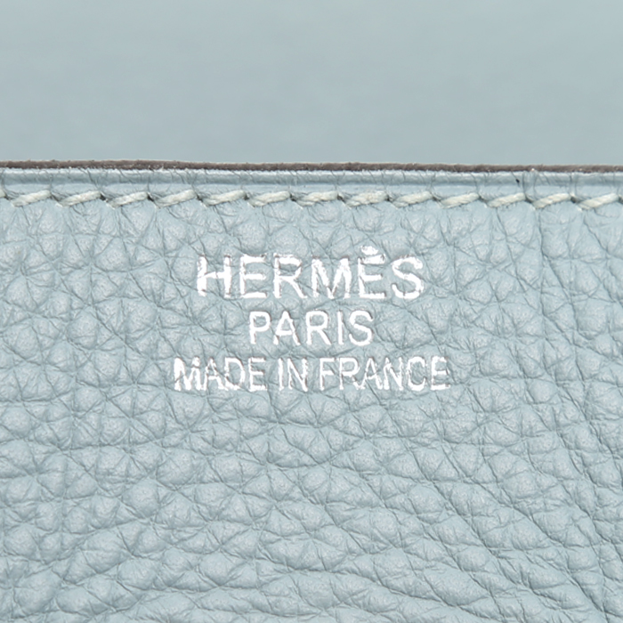 Bolso de mano Hermès  Birkin Shoulder en cuero togo azul - Detail D4