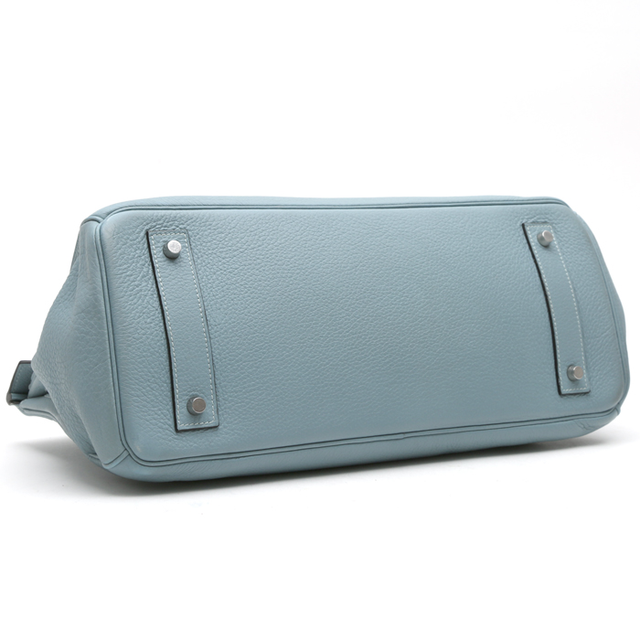 Borsa Hermès  Birkin Shoulder in pelle togo blu - Detail D5