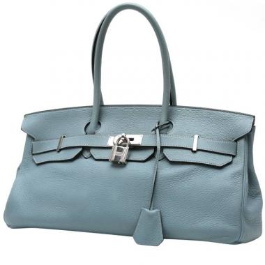 Hermes 40cm Ash Canvas and Vache Calfskin Leather Herbag Cabas mm 2-in-1 Tote Bag