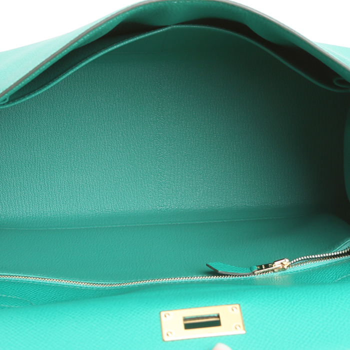 Sac à main Hermès  Kelly 28 cm en cuir epsom Vert Jade - Detail D2