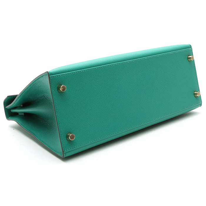 Hermès  Kelly 28 cm handbag  in Vert Jade epsom leather - Detail D5