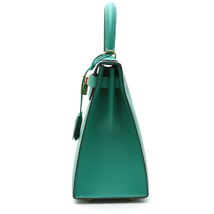 Borsa Hermès  Kelly 28 cm in pelle Epsom Vert Jade - Detail D6